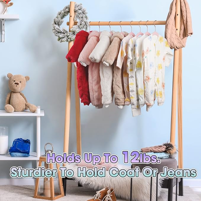 Kids Hangers 14 Inch 50 Pack,Velvet Baby Clothes Hanger,Pink Hanger | Velvet Hangers,Non Slip,Space Saving,Durable,For Baby/Infant/Toddler/Kids