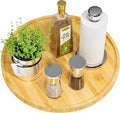 Lazy Susan Organizer, 13.2 Inch Non-Skid Bamboo Lazy Susan for Kitchen Table cabinets Closets and Kitchen Islands, Wood Turntable for Kitchen Countertop Organizer