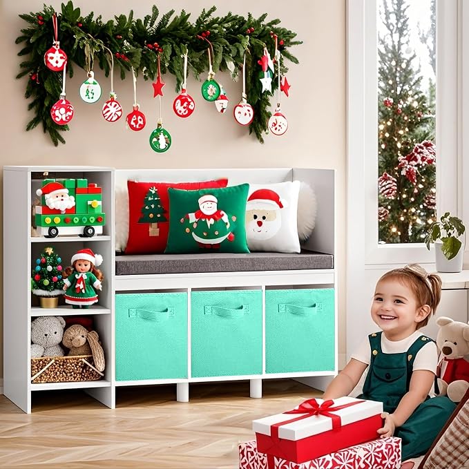 ShellKingdom Storage Bins, Foldable Fabric Storage Cubes and Cloth Storage Organizer Drawer for Closet and Toys Storage, 2 Pack (Mint Green)