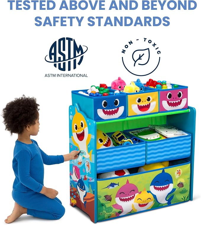 Baby Shark Design & Store 6 Bin Toy Storage Organizer by Delta Children