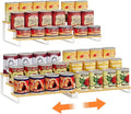 Expandable Can Organizer for Pantry, 3-Tier Adjustable Bamboo & Iron Can Rack for Cabinets, Easy Access Food Storage Shelf for Canned Goods