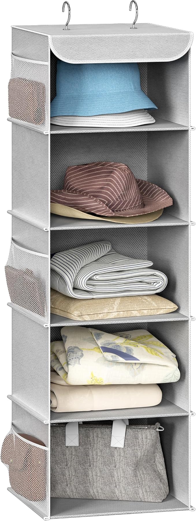 Simple Houseware 5 Shelf Hanging Closet Organizer, Gray