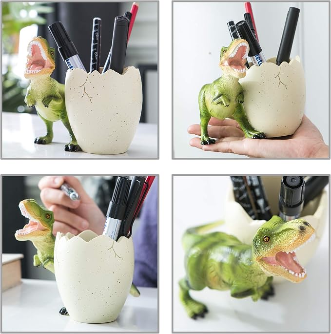 Dinosaur Pen Holder for Desk, Pencil Holder, Cute Fashion Desk Organizers and Accessories, Office Supplies Idea Gift for Women and Kids
