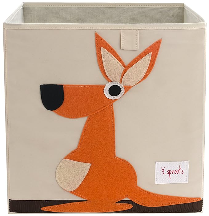 3 Sprouts Storage Cube - Kids Playroom Toy Box, Foldable Toy Storage Organizer, Baby Nursery Storage Bin, Toddler Toy Basket