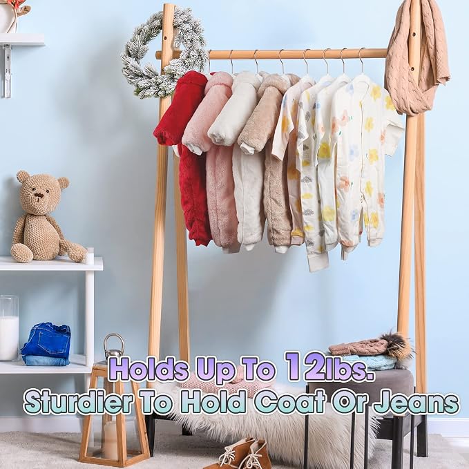 Velvet Kids Hangers,14 Inch 50 Pack White Velvet Baby Hangers | Durable,Space Saving,Non-slip,For Baby/Infant/Toddler