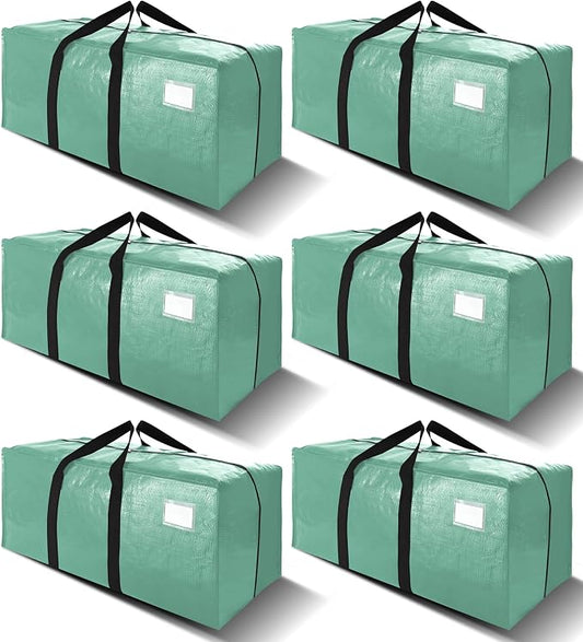 VELVETSURE 6 Pack Heavy Duty Large Moving Bags W/Backpack Straps - Strong Handles & Zippers, Storage Totes For Space Saving, Fold Flat, Alternative to Moving Box and Storage Bin, Teal