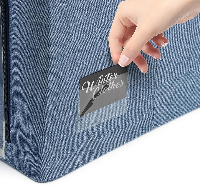Sorbus Jumbo Storage Bins with Metal Frame - Oxford Fabric Storage Containers with Large Clear Window & Carry Handles - Stackable & Foldable Clothes Organizer Bags for Bedding Linen, Clothing & More