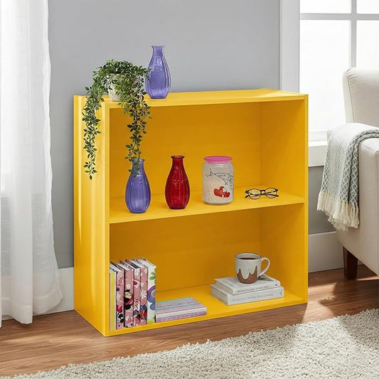 KB Designs - Tony 2-Tier Modern Bookcase with Open Storage Shelves for Kids’ Rooms, Playrooms, or Home Offices – Compact Colorful Bookshelf Organizer