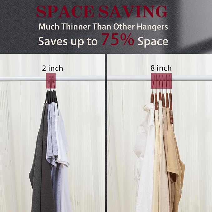 Non-Slip Rubber Coated Hangers, 20 Pack Durable Space Saving Clothes Hangers with Strong Metal Hook, Slim & Sturdy Design for Coats, Shirts, and Dresses