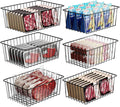 iSPECLE Freezer Organizer Bins - 6 Pack Stand Up Freezer Organizers for 16 Cu.Ft Upright Freezer, Storage Baskets for Meat & Veggies, Prevents Items Falling, Slide-Out Access, 3 Large 3 Medium, Black