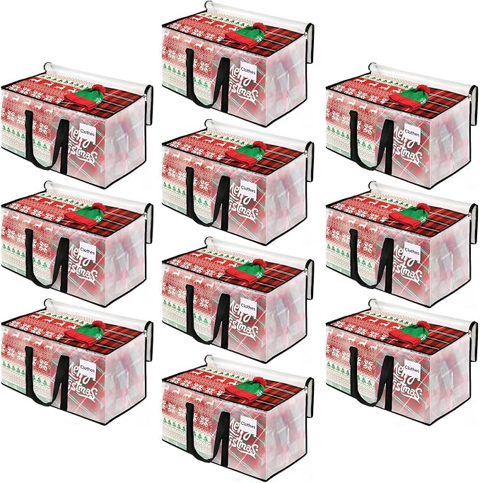 BlissTotes Moving Bags, 76L 10-Pack Storage Bags, Moving Box Heavy Duty Extra Large, Moving Totes with Zipper, Large Packing Bag with Reinforced Handles, Boxes for Packaging Moving