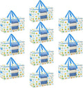 VENO 10 Pack Heavy Duty Moving Bags, Clothes and Comforter Storage Bags with Clear Window, College Dorm Essentials Packing Supplies, Foldable Boxes Alternative (Tropical Island, 10 Pack)