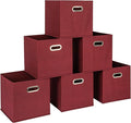 Household Essentials Fabric Storage Bins 6 Piece Set, Burgundy