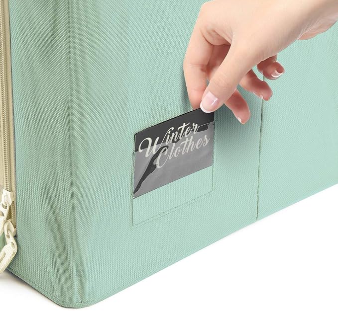 Sorbus Jumbo Storage Bins with Metal Frame - Oxford Fabric Storage Containers with Large Clear Window & Carry Handles - Stackable & Foldable Clothes Organizer Bags for Bedding Linen, Clothing & More