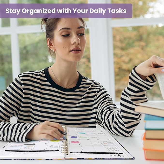 Planner 2026-2027, Hardcover Monthly and Weekly Academic Planner July 2026 - June 2027, Teacher and Student Calendar Agenda Book with Tabs, A4 (8.5" x 11"), Ideal for School and Office, Mushroom Garden