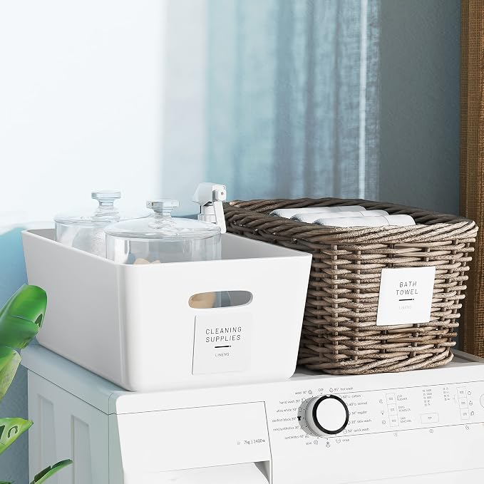 Neatsure 144 Minimalist Laundry Labels for Organizing, Preprinted Stickers Booklet for Jars, Containers and Storage Bins, Cleaning Labels for Laundry Room Organization…