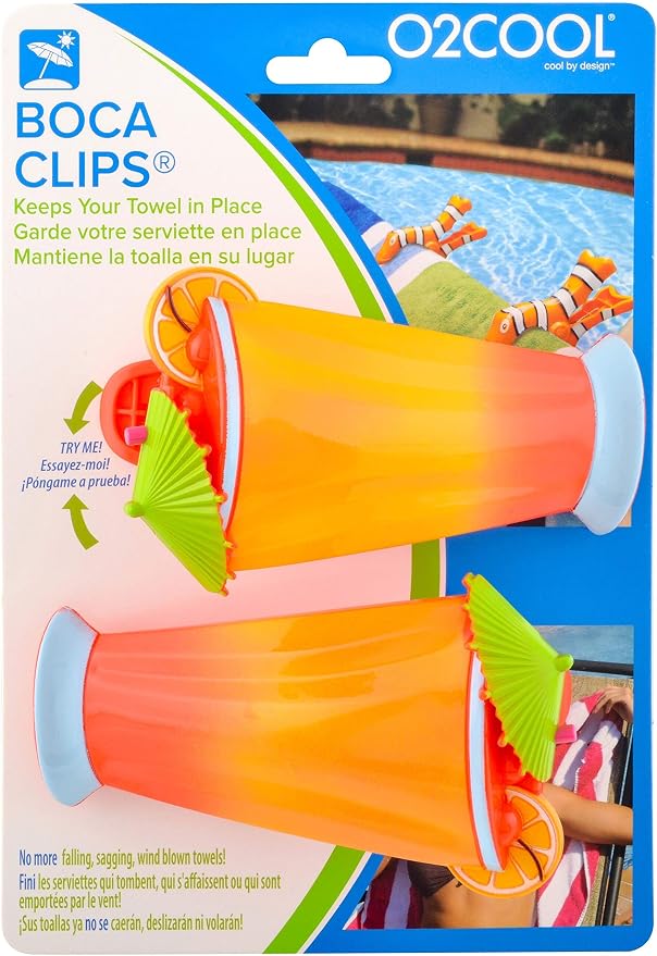 O2COOL Boca Beach Towel Clips, Carribean Cocktail | Yes