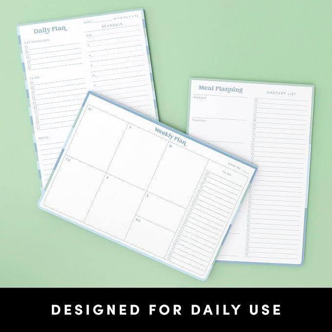 PAPERAGE To Do List Notepad & Weekly Planning Pad, 60 Sheets, 6.5 in x 9.5 in, Undated Weekly Planner & To Do List Notebook for Work, Home Office & School, (Blue)