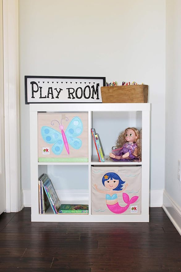 Wildkin Kids 13" Storage Cube – Durable Organizer for Toys, Books, & Art Supplies - Butterflies