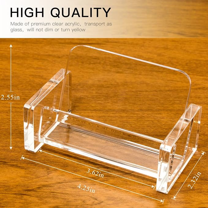 Padike Acrylic Business Card Holder Clear Business Card Stand,Premium Acrylic Clear Business Card Holder Desk Display