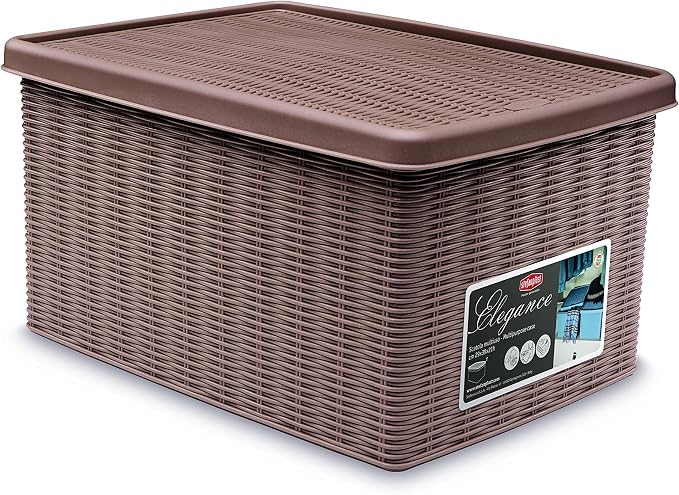 Stefanplast Elegance Storage Box, Dove Grey, 29 x 39 x 21 cm