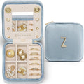 VLANDO Teacher Appreciation Gifts for Women, Travel Jewelry Case for Women Teacher Gifts, Travel Gifts for Teacher, Travel Essentials Small Jewelry Box, Jewelry Travel Organizer - Letter Z, Blue