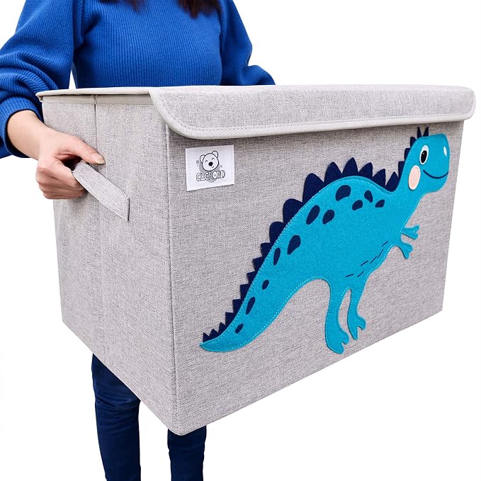 Foldable Large Kids Toy Chest with Flip-Top Lid, Collapsible Fabric Animal Toy Storage Organizer/Bin/Box/Basket/Trunk for Toddler, Children and Baby Nursery (Zebra)