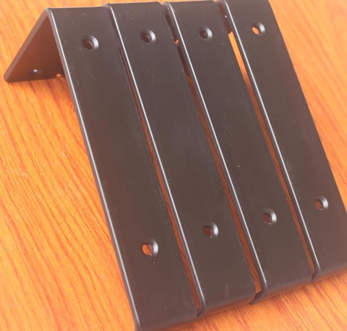 6 Pack - 5.5" L x 4" H x 1.5" W J Lip Shelf Brackets Rustic Farmhouse Iron Wall Floating Shelf Bracket Metal Shelf Bracket Industrial Shelf Supports with Screws Black