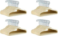 Amazon Basics Kids Space Saving Velvet Non-Slip Clothes Hangers with Shoulder Notches for Infant and Toddler, 11.6", Beige 50 Count (Pack of 4)