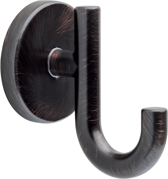 Delta Trinsic (1-Pack) Towel Hooks Venetian Bronze Single Bathroom Hooks Wall Mounted for Robes & Towels Hand Towel Hook Holder Kitchen, Bathroom Accessories