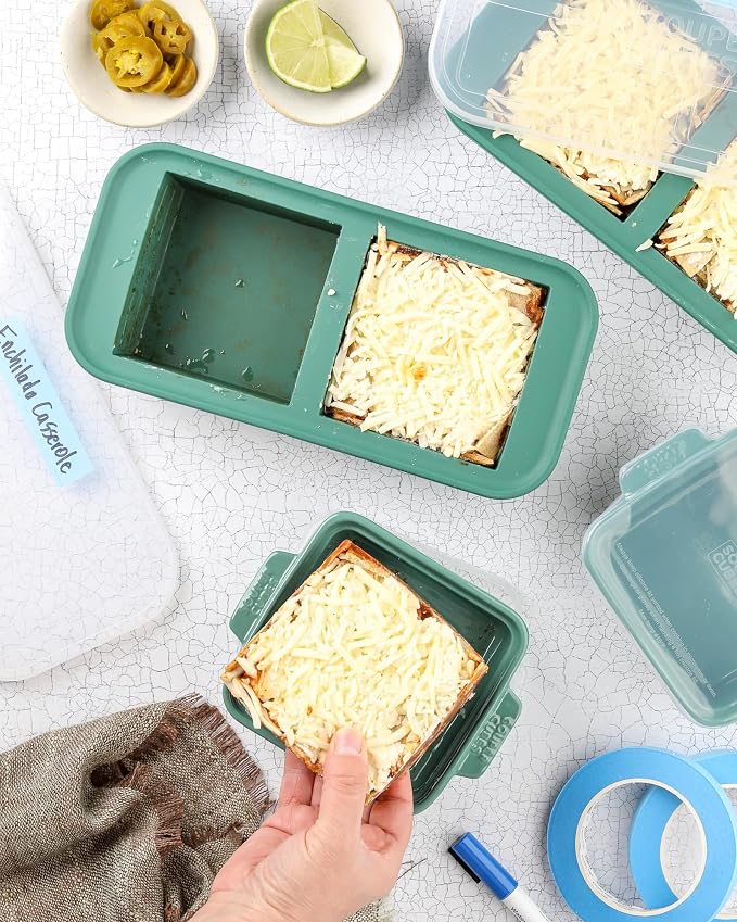 Souper Cubes 2 Cup Silicone Freezer Mold, Kale, 1-Pack | 100% Platinum-Cured Silicone Freezer Cube, Oven and Microwave Safe, Perfect for Freezing Lasagna, Casseroles and More