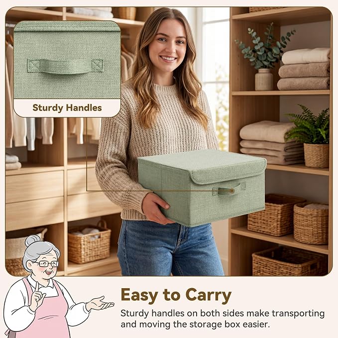 GRANNY SAYS Storage Bins with Lids, Decorative Storage Boxes, Shelf Baskets, Closet Storage Bins for Clothing, Collapsible Storage and Organization, Mixed Color Storage Bins, 4-Pack