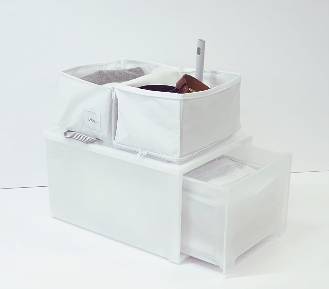Towa Sangyo 85694 MSC 2-Way Storage Bag, Closet, For Clothes and Accessories, White, 16.1 x 7.1 x 2.0 inches (41 x 18 x 5 cm)