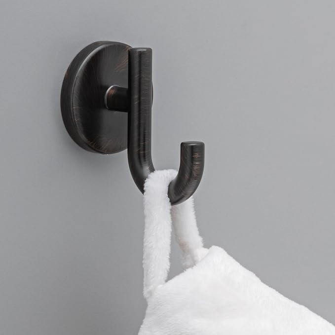 Delta Trinsic (1-Pack) Towel Hooks Venetian Bronze Single Bathroom Hooks Wall Mounted for Robes & Towels Hand Towel Hook Holder Kitchen, Bathroom Accessories