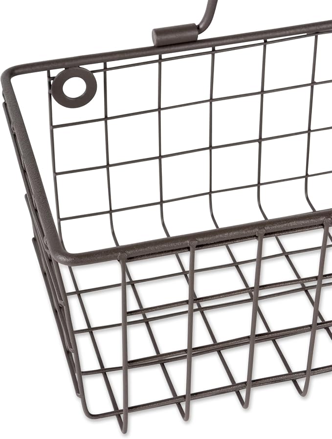 DII Farmhouse Vintage Décor, Wire Wall Basket, Medium, Bronze, 2 Piece
