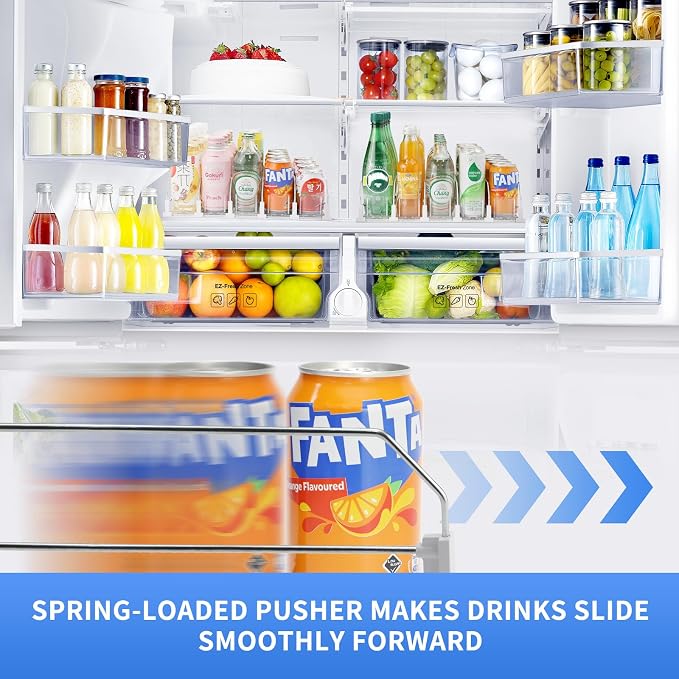 Drink Organizer for Fridge,Soda Can Dispenser for Refrigerator,Upgraded 5 Row Fridge Drink Organize,Drink Pusher for Fridge,Automatic Refrigerator Drink Organize for Fridge Holds up to 25 Cans