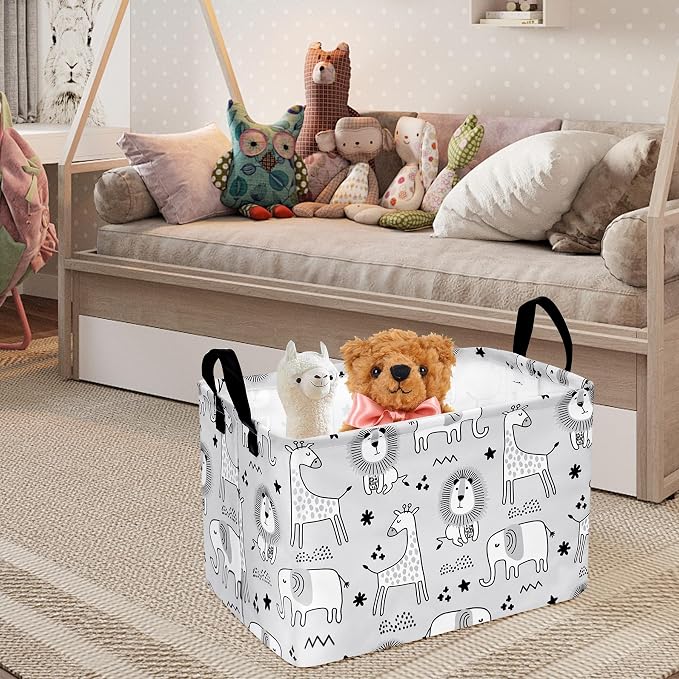 MAIZMZ Kids Storage Basket Baby Foldable Toys Organizer Bins Decorative Gifts Bakset Waterproof Nursery Hamper Women Storage Cube Kids Laundry Basket for Home/Dorm/Kitchen/Pet/Office/Closet/Shelf/