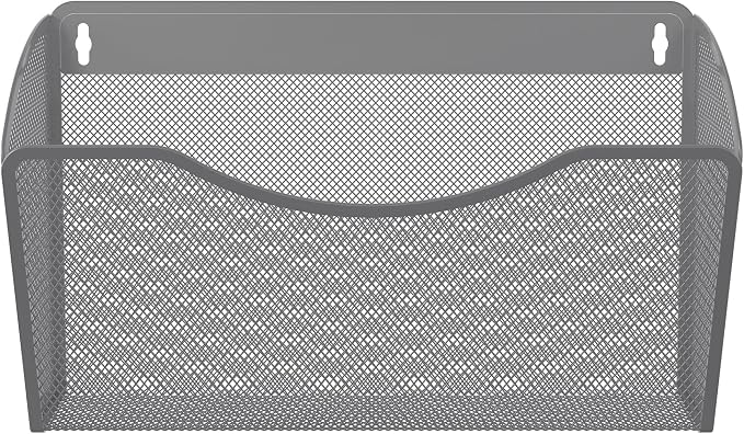 EasyPAG Wall File Organizer, Metal Mesh Hanging File Folder Holder for Letter/A4 Size Folders, Vertical Wall Mount Mail Sorter for Office Paperwork, Classroom, Silver