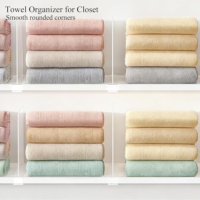 Acrylic Purse Organizer for Closet Shelf Dividers Organization Enthusiasts | Sturdy Shelf Dividers Closet Organizers for Clothes Towel Handbag - Clear Separators for Home Kitchen Office Space Saver