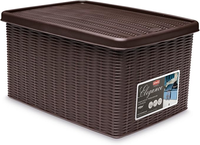 Stefanplast Elegance Storage Box, Mocha, 29 x 39 x 21 cm
