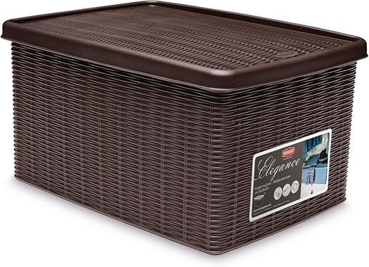 Stefanplast Elegance Storage Box, Mocha, 29 x 39 x 21 cm