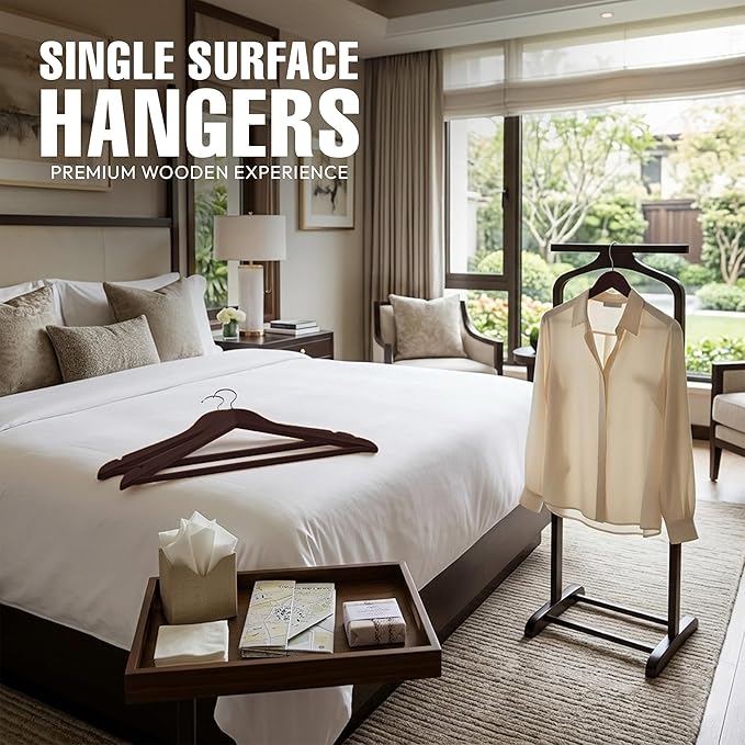 Utopia Home Premium Wooden Hangers 20 Pack - Durable & Slim Coat Hanger - Suit Hanger with 360-Degree Rotatable Hook - Wood Hangers with Shoulder Grooves (Vintage Color)