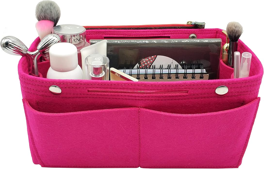 LEXSION Felt Purse Organizer Insert Multi Pocket Bag Organizer Shaper | zipper bag, tote shaper, multi pocket bag, handbag shaper, various sizes