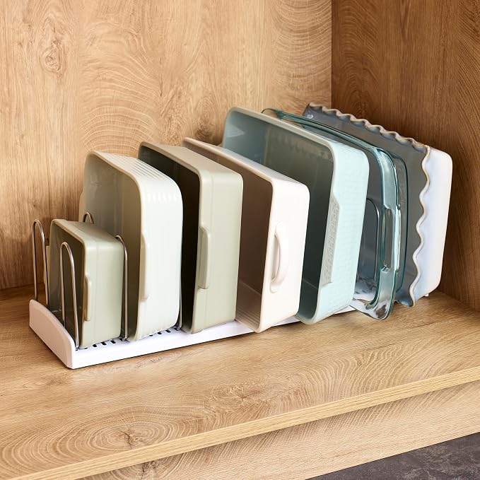 YouCopia StoreMore Expandable Pan + Lid Rack, Pot Lid Organizer, Adjustable