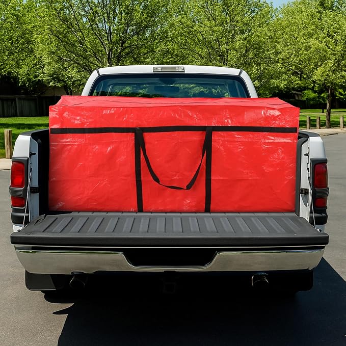 Windyun 4 Pack 195 Gallon Extra Large Moving Bags XXL Heavy Duty Storage Bag with Strong Zipper Handle Jumbo Big Tote Box Foldable for College Dorm Travel Clothes Duffle Blanket Pillow(Red)