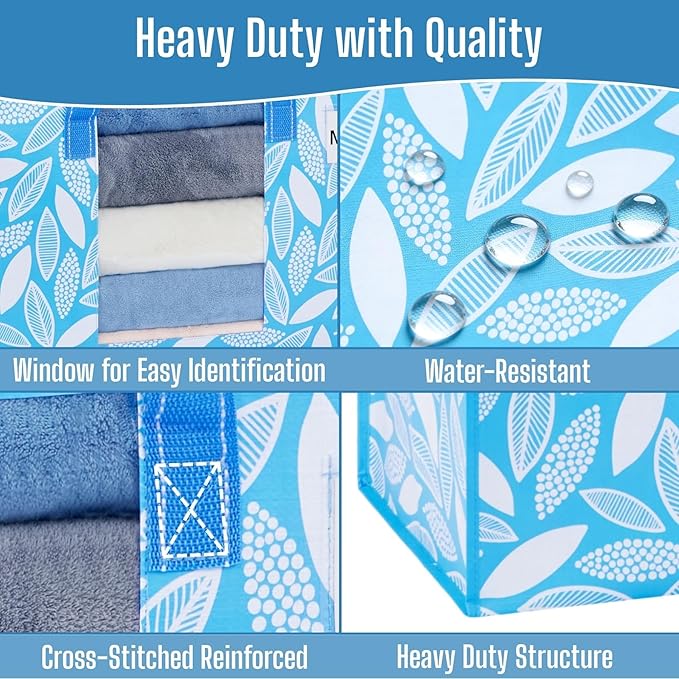 VENO 10 Pack Pack Heavy Duty Moving Bags, Clothes and Comforter Storage Bags with Clear Window, College Dorm Essentials Packing Supplies, Foldable Boxes Alternative (Spring Breeze, 10 Pack)