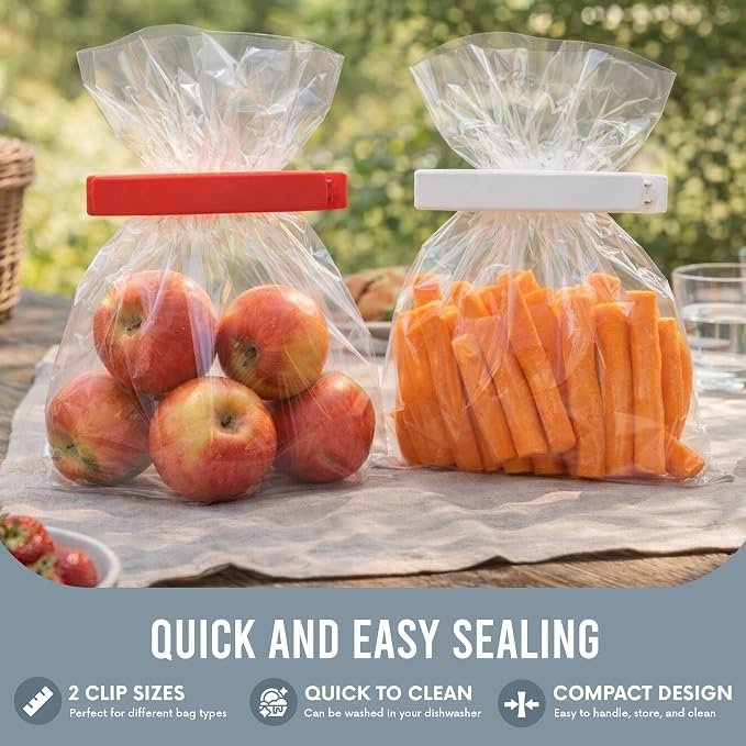 Linden Sweden Twixit Bag Clips - Keep Food Fresh, Stop Spillage - Keep Food Fresh, Prevent Spillage - Great for Storage and Organization - Microwave, Freezer & Dishwasher-Safe - BPA-Free - Set of 13