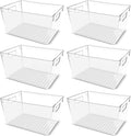 Utopia Kitchen Clear Pantry Organizers and Storage Bins 6 Pack, Large Clear Storage Bins for Pantry, Durable Freezer Organizer Bins With Handles for Organizing Fridge, Kitchen Organization