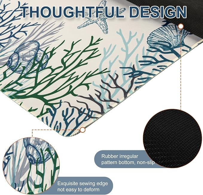 L-SPOUTTO Cute Desk Mat for Keyboard and Mouse, XXL Coral Large Mouse Pad | Non-Slip Keyboard Pad Waterproof Desktop Mat for Laptop Computer Work Game Home Office-Ocean Coral