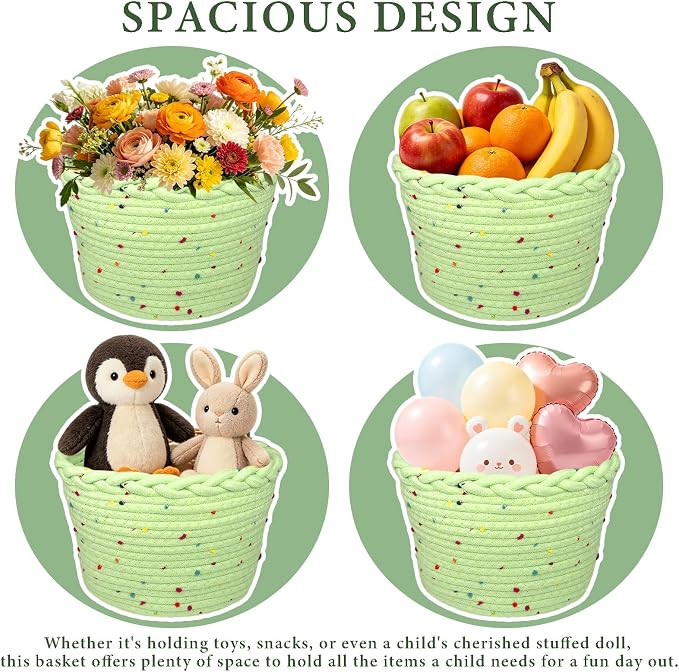 Kids Bike Basket for Girls, Front Bicycle Basket, Easy-Install Adjustable Straps for Balance Bikes Scooters